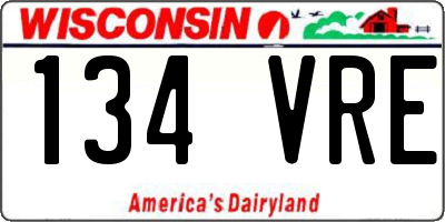 WI license plate 134VRE