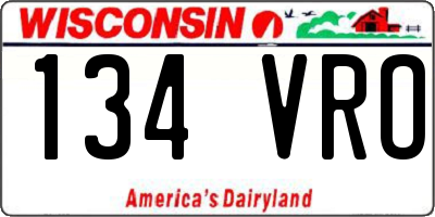 WI license plate 134VRO
