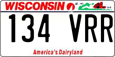 WI license plate 134VRR