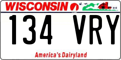 WI license plate 134VRY
