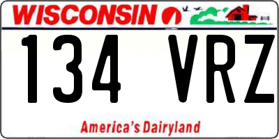 WI license plate 134VRZ