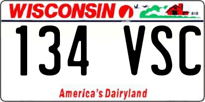 WI license plate 134VSC