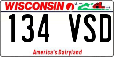 WI license plate 134VSD