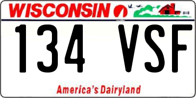 WI license plate 134VSF