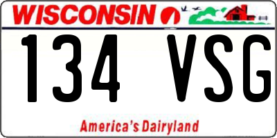 WI license plate 134VSG