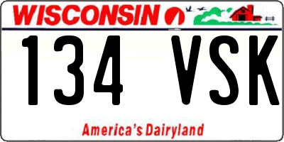 WI license plate 134VSK