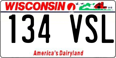 WI license plate 134VSL