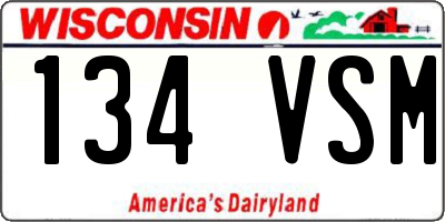 WI license plate 134VSM