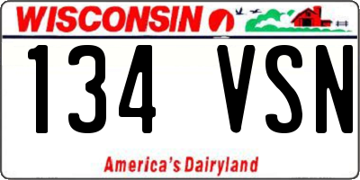 WI license plate 134VSN