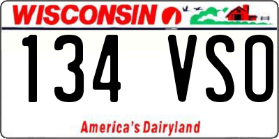 WI license plate 134VSO