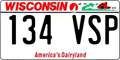 WI license plate 134VSP