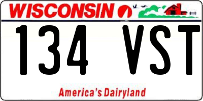WI license plate 134VST