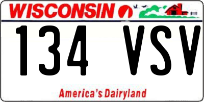 WI license plate 134VSV