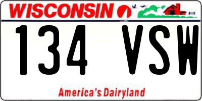 WI license plate 134VSW