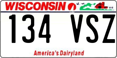 WI license plate 134VSZ
