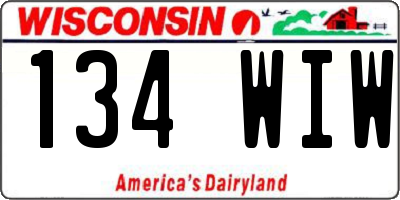 WI license plate 134WIW