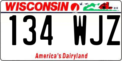 WI license plate 134WJZ