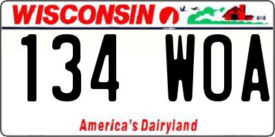 WI license plate 134WOA