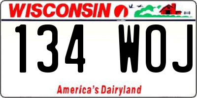 WI license plate 134WOJ
