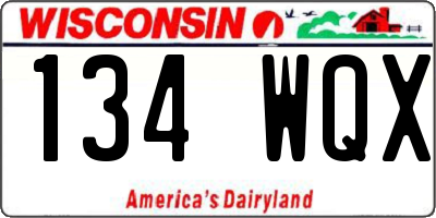 WI license plate 134WQX