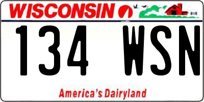 WI license plate 134WSN