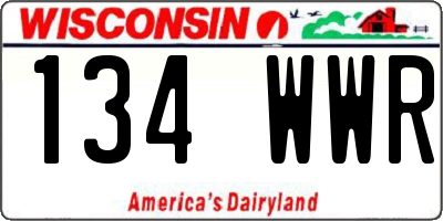WI license plate 134WWR
