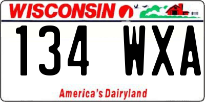 WI license plate 134WXA