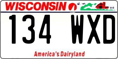 WI license plate 134WXD