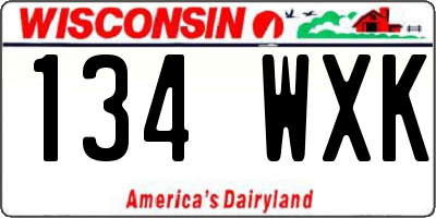 WI license plate 134WXK