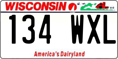 WI license plate 134WXL