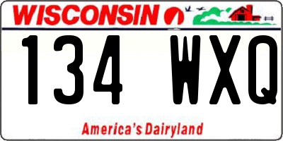 WI license plate 134WXQ