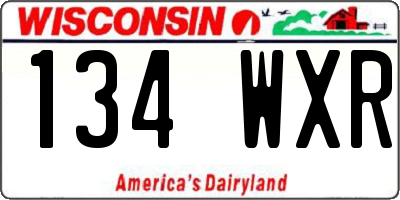 WI license plate 134WXR