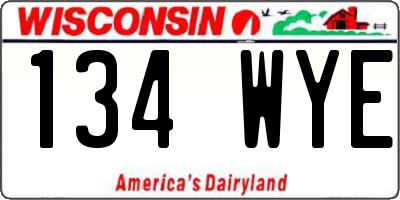WI license plate 134WYE
