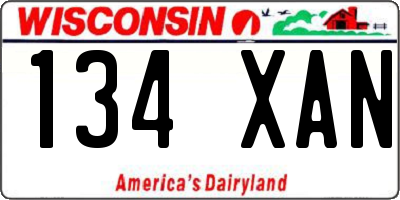 WI license plate 134XAN