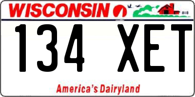 WI license plate 134XET