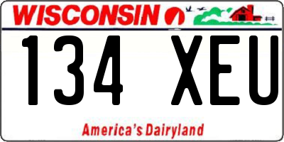 WI license plate 134XEU