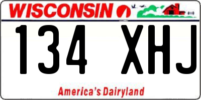 WI license plate 134XHJ