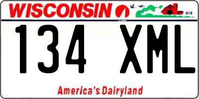 WI license plate 134XML
