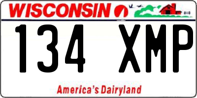 WI license plate 134XMP