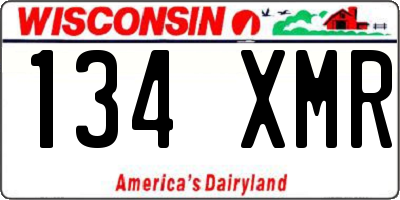 WI license plate 134XMR