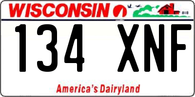 WI license plate 134XNF