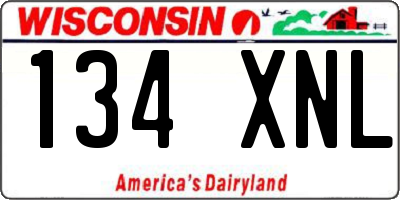 WI license plate 134XNL