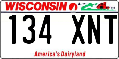 WI license plate 134XNT