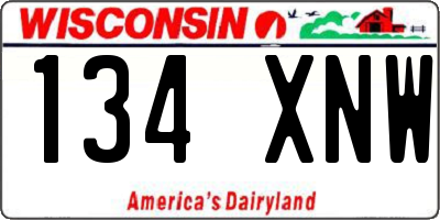 WI license plate 134XNW