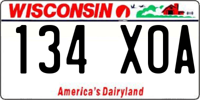 WI license plate 134XOA