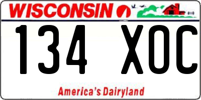 WI license plate 134XOC