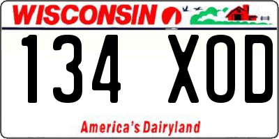 WI license plate 134XOD