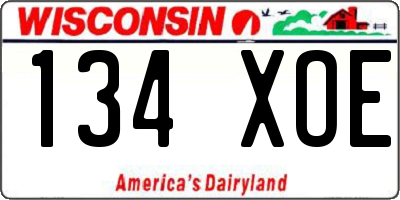 WI license plate 134XOE
