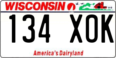 WI license plate 134XOK