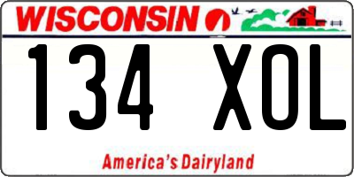 WI license plate 134XOL